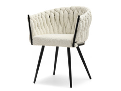 Kermanvärinen boucle tuoli mustat jalat ROSA