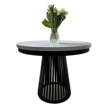 Pyöreä ruokapöytä, 100 cm, musta/valkoinen ALEXANDER