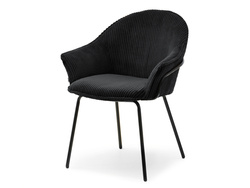 Corduroy tuoli musta istuin musta jalat VIVIEN