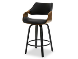 Pähkinäpuu hocker mustat jalat musta/pähkinä RENZO