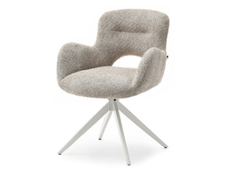 Beige kääntyvä tuoli käsinojilla harmaat jalat MILET