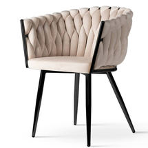 Beige samettituoli ROSEMARY BLACK