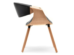 Designer-tuoli tammi luonnollinen/musta tammi jalat BENT