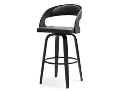 Hocker musta ekologinen nahka musta jalat INDUSTRIAL HOCKER