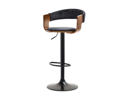 Velour hocker musta/pähkinä musta jalat ROTTO