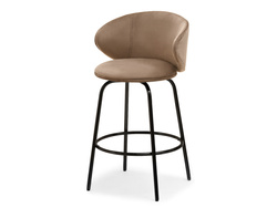 Beige velour hocker mustat jalat JESSIE