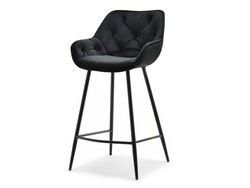 Veluurista valmistettu hokkari musta/musta jalka LUCENA