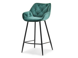 Vihreä veluurista valmistettu hokkari/mustat jalat LUCENA