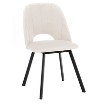 Ruokailutuoli kermanväristä veluuria FLOREN II