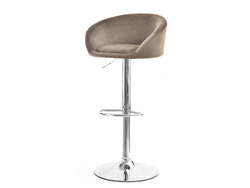 Velour hocker beige kromi jalka WELUR HOCKER