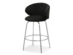 Velour hocker musta kromi jalat JESSIE