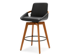 Hocker pähkinäpuu ekologinen nahka pähkinäpuu/musta jalat HOKER