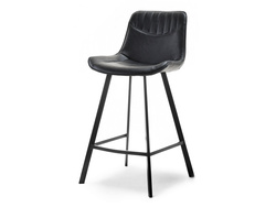 Hocker musta ekologinen nahka mustat jalat AZRA