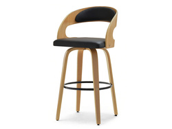 Musta tammi/luonnontilainen tammi hocker kromijaloilla HOKER