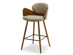 Hocker tumman beige/walnut jalat ARIA