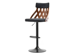 Musta/pähkinä Hocker mustilla jaloilla Walnut Hocker