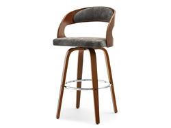 Hocker harmaa/pähkinä kromatut jalat WELLA HOCKER