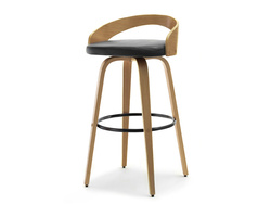 SKANDYNAWSKI tammi hocker musta/luonnollinen tammi jalat