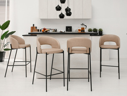 Hocker beige mustat jalat GUIDO