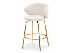 Kermanvärinen veluurinen hocker kultaiset jalat JESSIE