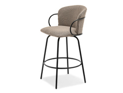 Hocker boucle beige/musta jalka SIMON