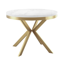 Jatkettava pöytä 100 cm marmori bianco/kulta EDWARD 