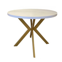 TENKE pyöreä kokoontaitettava pöytä valkoinen/kulta