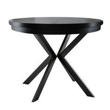 Jatkettava moderni pöytä musta 120(200) EDWARD pienille tiloille