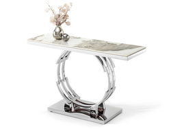 New York konsoli, harmaa marmori, peili-kromi TOBAGO