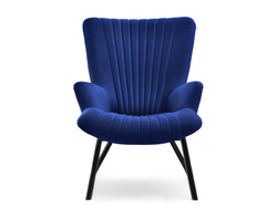 Velour nojatuoli laivastonsininen mustat jalat LANZA