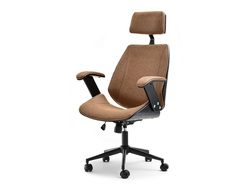 Toimistotuoli musta/ruskea mustat jalat FRANK