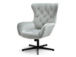 Nojatuoli veluuria harmaa/mustat jalat ARON