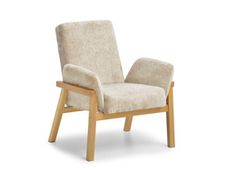 Velour nojatuoli beige tammijalat LAO