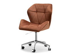 Nojatuoli kuparinväristä veluuria ja kromijalkoja VELO-MOVE