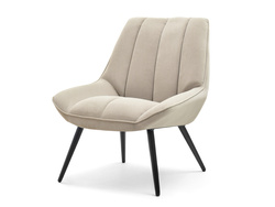 Velour nojatuoli beige hiekka musta jalat ZOTI