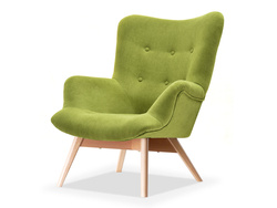Skandinaavinen nojatuoli sammaleenvihreä pyökki jalat FLORI
