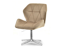 Velour nojatuoli beige kromijalat VELO-STATIC