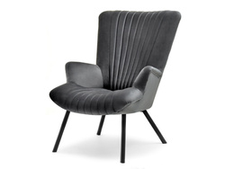 Veluurinen nojatuoli grafiitinmustat jalat LANZA