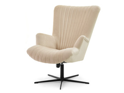 Nojatuoli beige veluuria mustat jalat ESLA