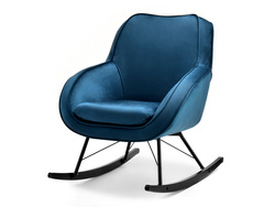 Velour nojatuoli laivastonsininen mustat jalat COCO