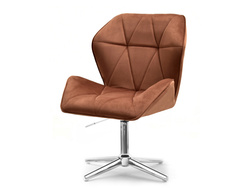 Nojatuoli kuparinväristä veluuria ja kromijalkoja VELO-STATIC