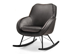 Velour nojatuoli musta mustat jalat COCO