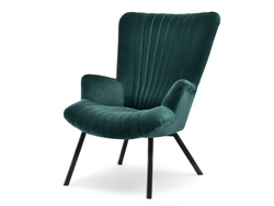 Velour nojatuoli vihreä musta jalat LANZA