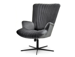 Nojatuoli grafiitti veluuria mustat jalat ESLA