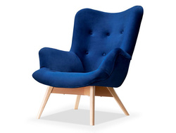 Nojatuoli veluuria laivastonsininen jalat pyökkiä FLORI