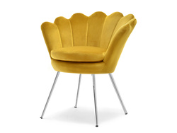 Sinapinkeltainen nojatuoli kromijalat LAZAR
