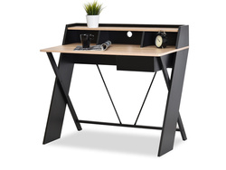 Työpöytä laatikolla 100 cm sonoma musta runko ASGARD