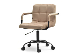 Beige veluurinen nojatuoli mustat jalat ELIS