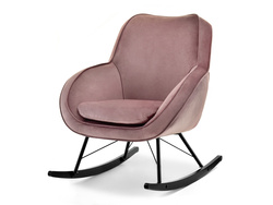 Nojatuoli vaaleanpunaista veluuria ja mustat jalat COCO