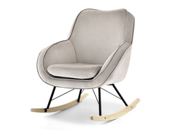 Beige velour nojatuoli mustat jalat COCO